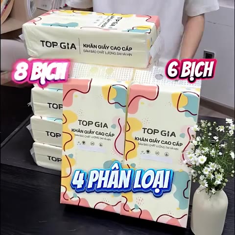 [SIÊU TO, CAO CẤP] Giấy vệ sinh treo tường TopGia thùng 10 12 8 6 bịch đa sắc, combo tiết kiệm 1280 tờ | BigBuy360 - bigbuy360.vn