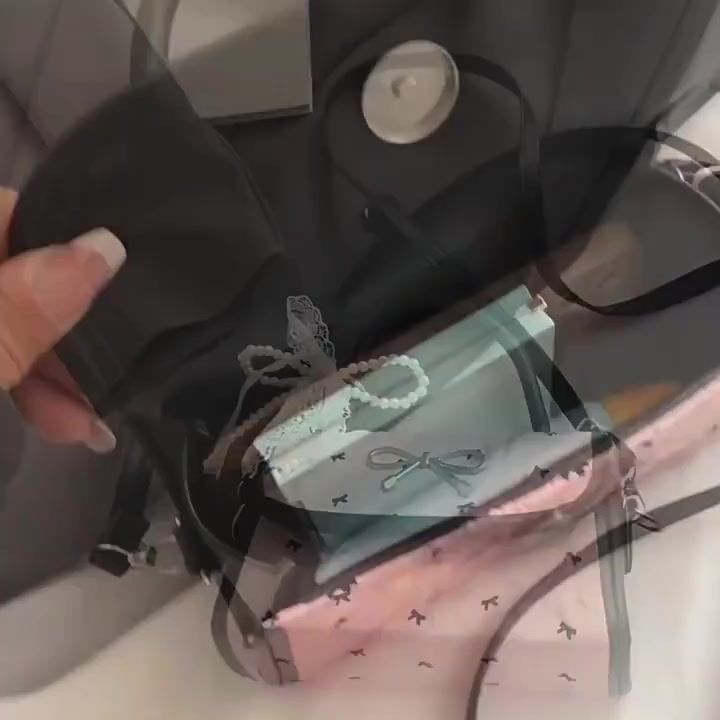 Túi đeo chéo phối nơ màu hồng dễ thương phù hợp phong cách thường ngày - DK024 | BigBuy360 - bigbuy360.vn