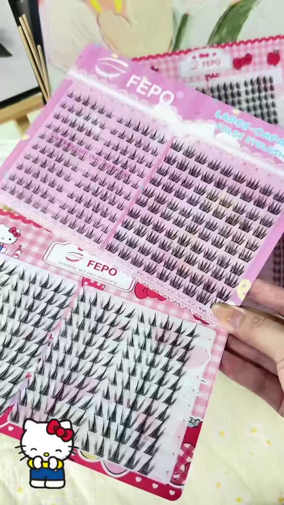 Lông mi giả nhiều loại 20 hàng FEPO mi lông thỏ tự nhiên mi giả tách sợi có thể tái sử dụng 12mm | BigBuy360 - bigbuy360.vn