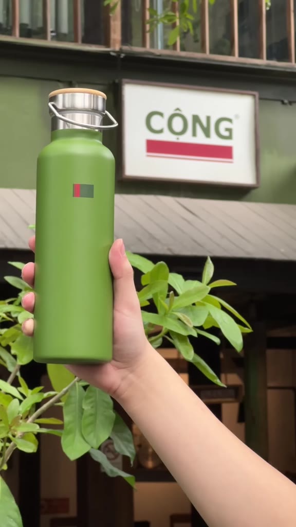 Bình giữ nhiệt nóng lạnh nắp gỗ 600ml - Cộng Cà Phê | BigBuy360 - bigbuy360.vn
