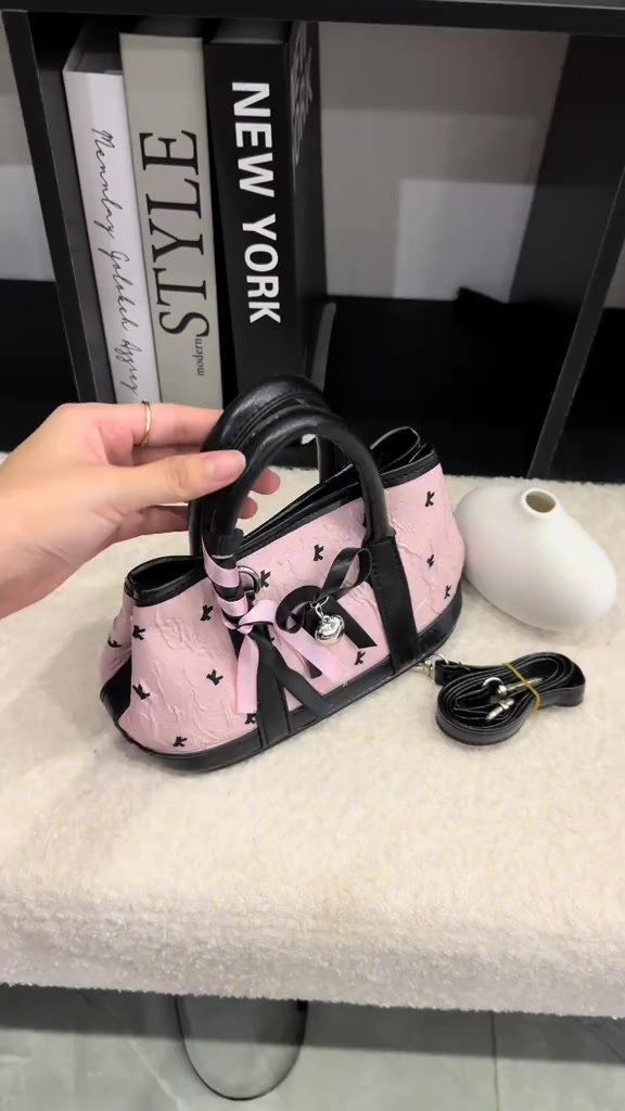 Túi xách cầm tay họa tiết nơ xinh xắn, dễ thương - DK172 | BigBuy360 - bigbuy360.vn