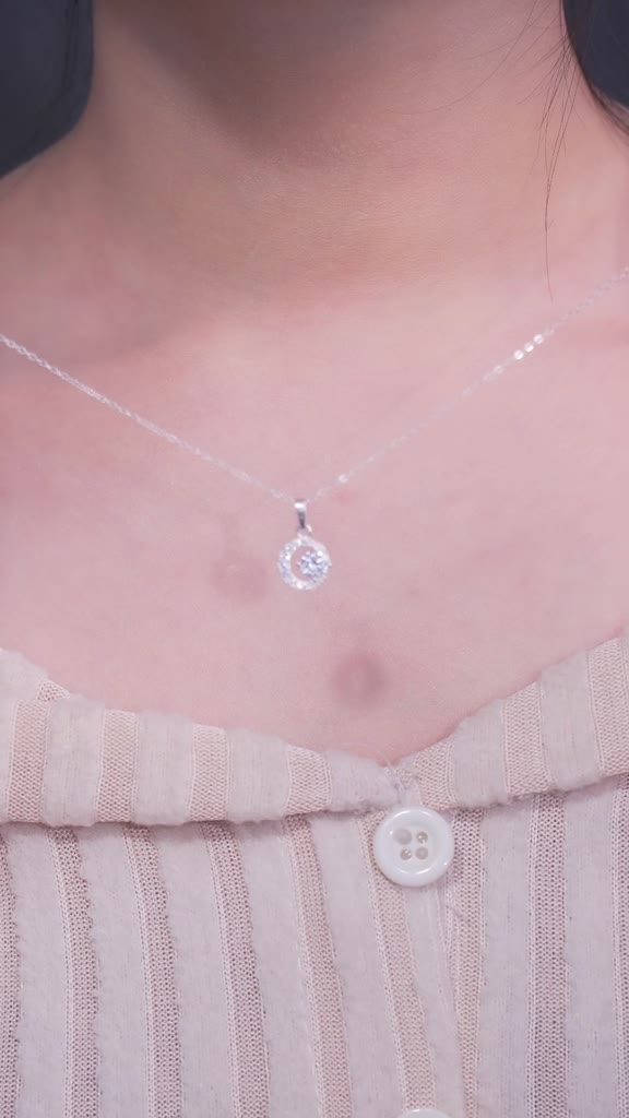 Dây chuyền bạc nữ TLEE mặt trăng đính đá cao cấp TLEE JEWELRY D0128 | BigBuy360 - bigbuy360.vn