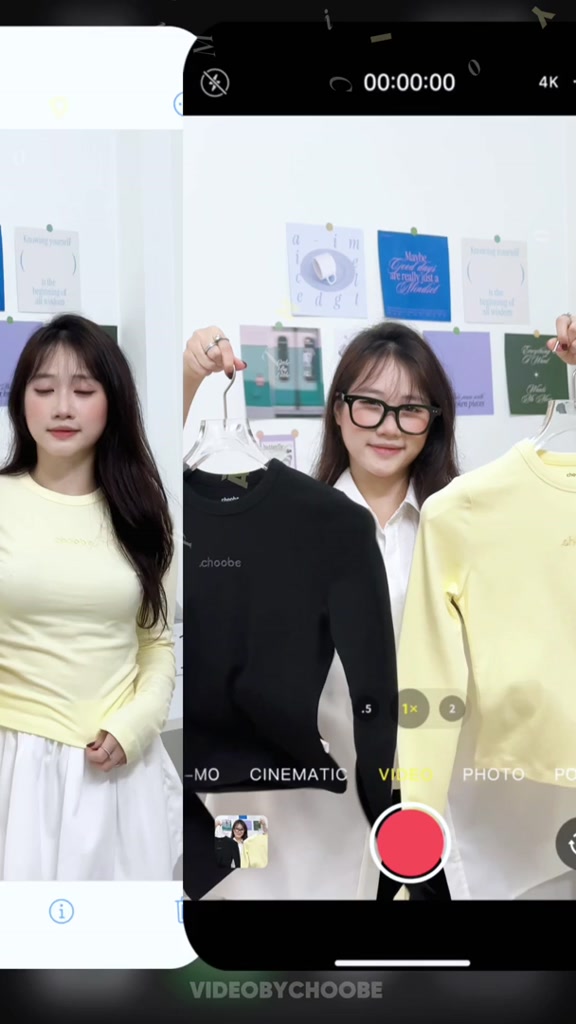 Áo thun nữ dài tay Mimie Top Choobe cổ tròn phông ôm body fit cotton co giãn 4 chiều hình thêu A142 | BigBuy360 - bigbuy360.vn