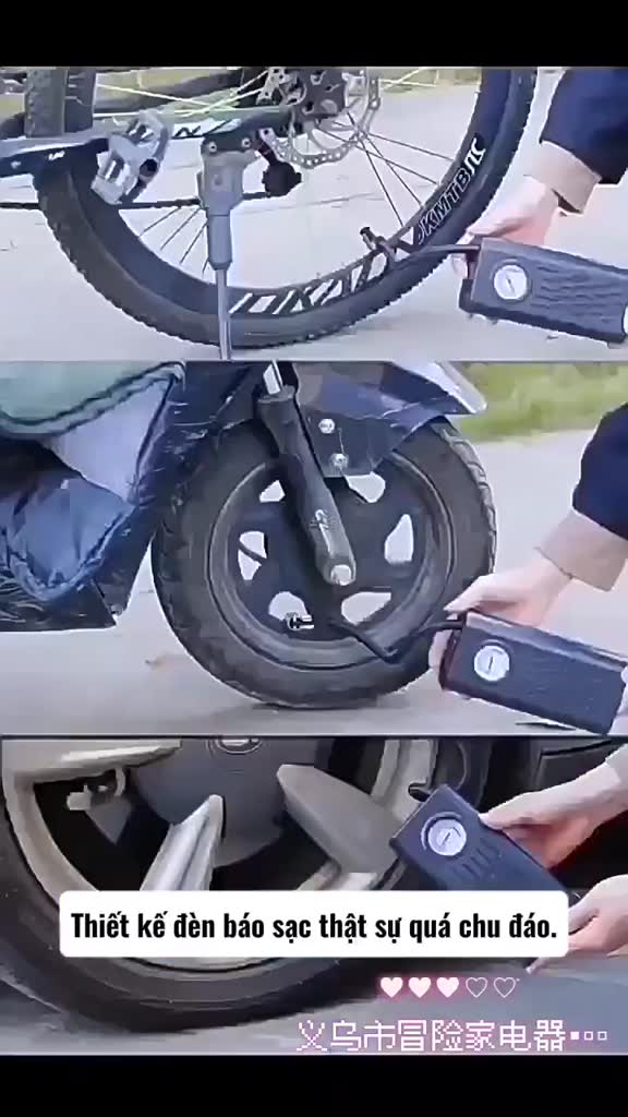 Bơm lốp mini loại 1 di động dùng pin sạc cao cấp dùng cho Ô tô, Xe đạp, Xe máy, Xe điện, Bóng đá...Bảo hành 24 tháng | BigBuy360 - bigbuy360.vn