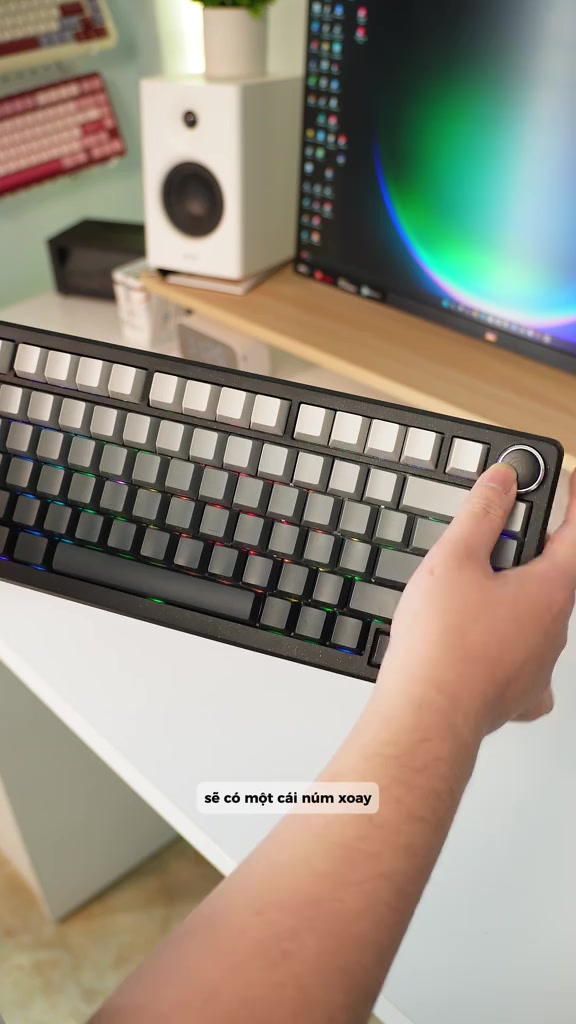 Bàn phím cơ không dây khung YINDIAO Y75 PRO - Led RGB - 3 mode kết nối - Hotswapable - APP - Mạch xuôi - Núm xoay | BigBuy360 - bigbuy360.vn