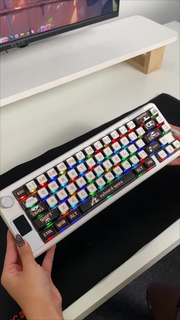 Case bàn phím cơ không dây YINDIAO Y65S - Led RGB - 3 mode kết nối - Màn TFT - Hotswapable - APP - Mạch xuôi - Núm xoay | BigBuy360 - bigbuy360.vn