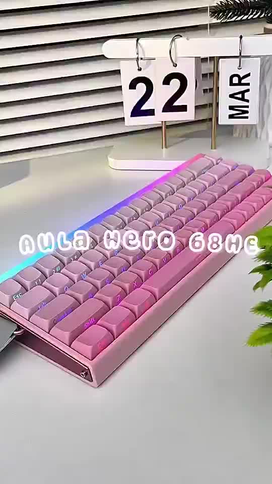 Bàn Phím Cơ HOSAN AULA HERO 68 HE Kết Nối Có Dây RT 0.01mm Cùng Hộp Đèn Neon RGB Độc Đáo | BigBuy360 - bigbuy360.vn
