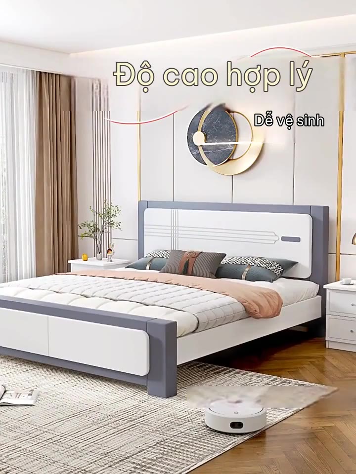 REX Giường gỗ tự nhiên cao cấp giường đôi Giường bệt 1m5 - 1m8 đã được xử lí ẩm mốc mối mọi | BigBuy360 - bigbuy360.vn
