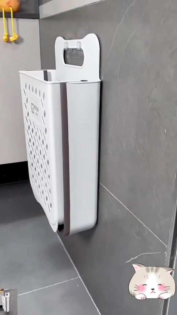 Giỏ Đựng Quần Áo Bẩn ENODA HOME Dán Tường Gấp Gọn, Giỏ Nhựa Đựng Quần Áo Nhà Tắm Thiết Kế Tay Cầm Treo Tường Q050 | BigBuy360 - bigbuy360.vn