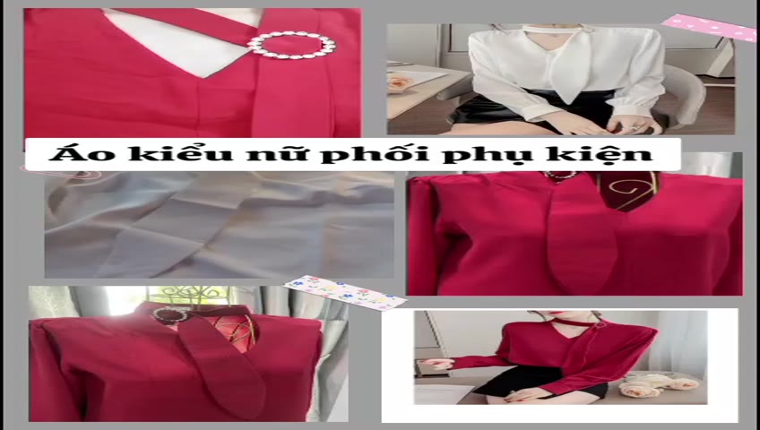 Áo Nữ, Áo Kiểu Nữ tay dài phối phụ kiện thời trang sang trọng thanh lịch | BigBuy360 - bigbuy360.vn