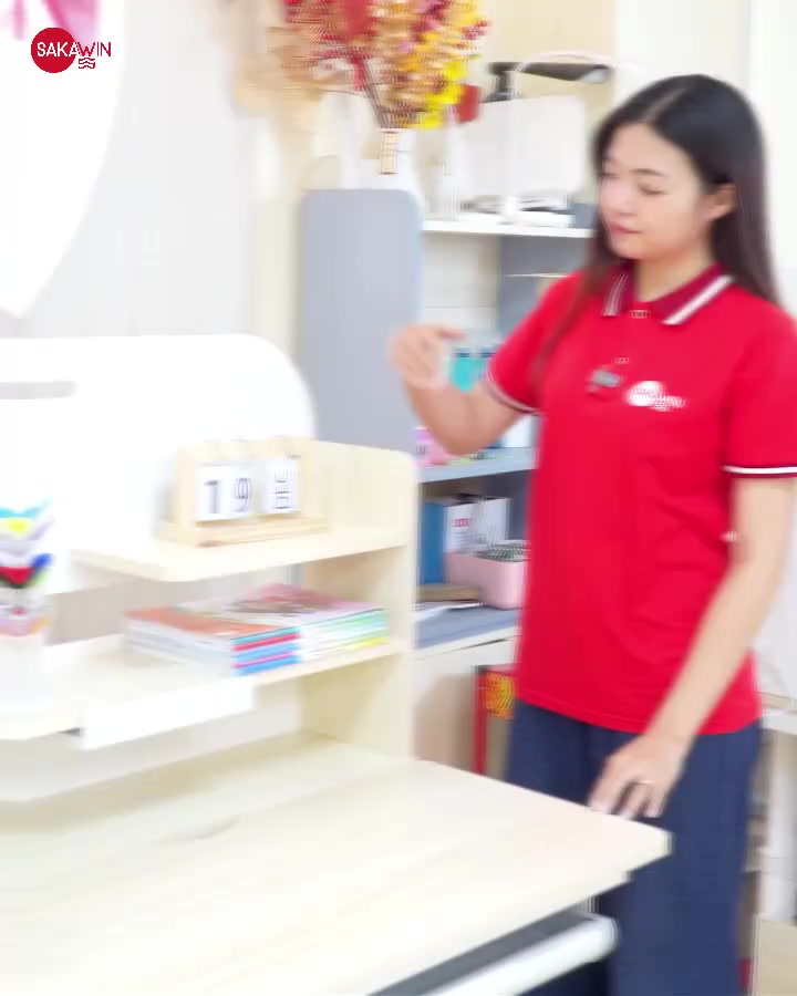 (Bản Cải Tiến) Bộ bàn học chống gù Sakawin S110 Bàn học cho bé tiểu học Điều chỉnh chiều cao bằng tay quay. | BigBuy360 - bigbuy360.vn