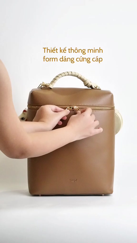 Balo Laptop BAGA - Cagui Đựng Vừa Macbook 14 Inch Da PU Công Sở Màu Mocha (Chưa Gồm Charm) | BigBuy360 - bigbuy360.vn