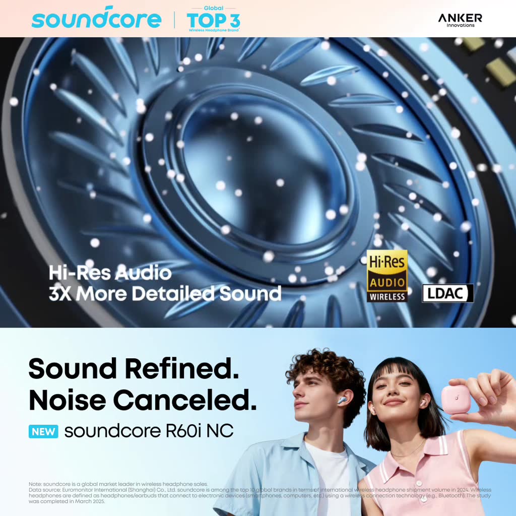 【new!】Tai nghe bluetooth ANC Soundcore R60i NC | Hires Audio | Chống ồn đến 52dB | Pin 50h | Phiên dịch AI D1202 | BigBuy360 - bigbuy360.vn