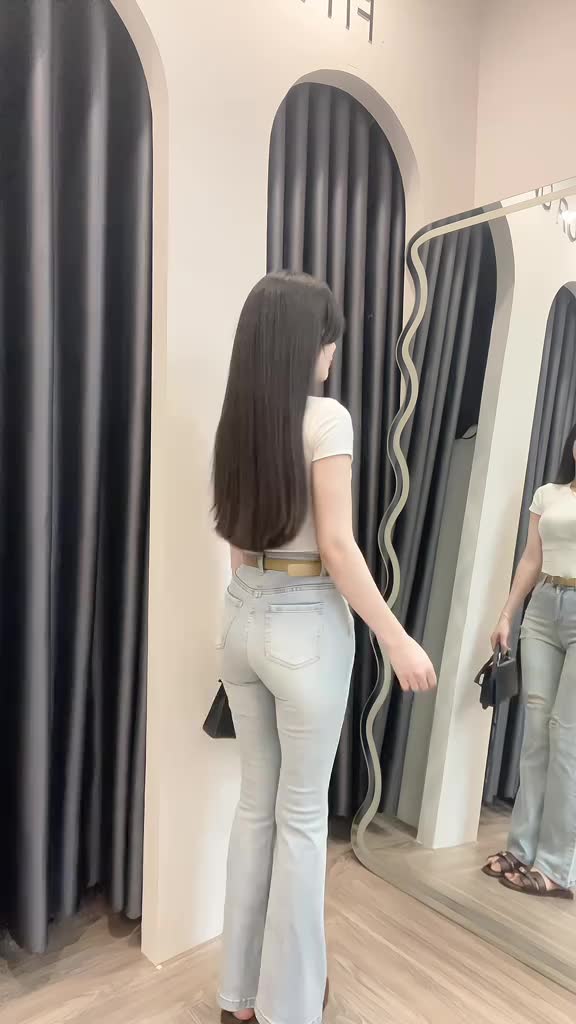 Quần Jean Nữ Ống Loe Rách Cạp Cao Co Dãn Midori Shop Quần Bò Nữ Lưng Cao Hách Dáng S038 | BigBuy360 - bigbuy360.vn