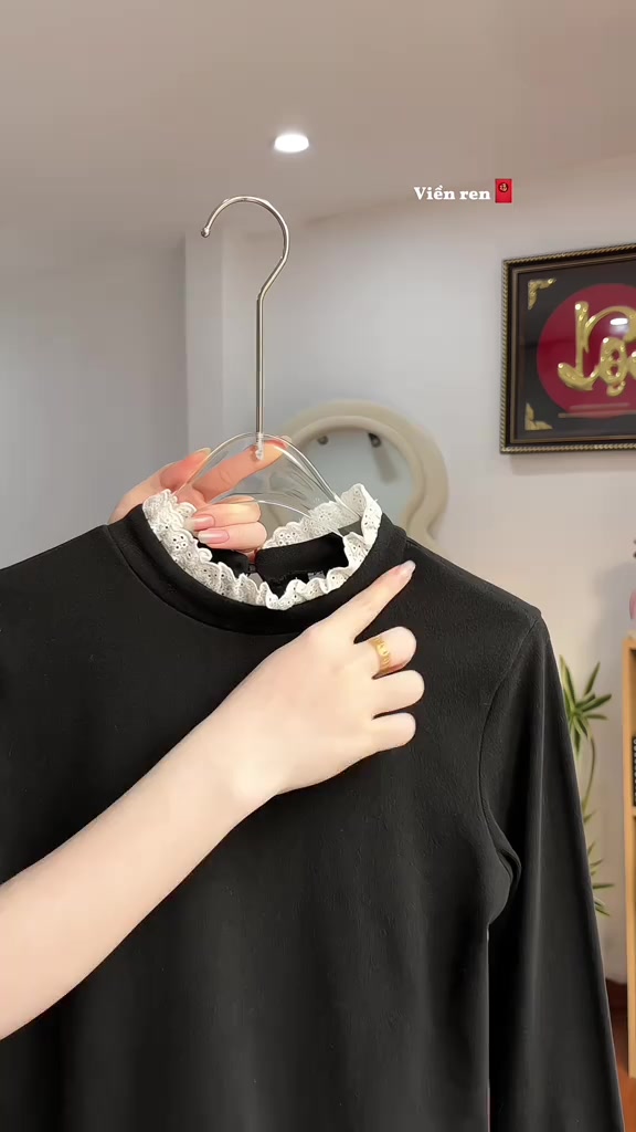 Áo giữ nhiệt nữ phối ren điệu đà áo thun nữ cổ tròn dài tay nhiều màu basic phong cách Hàn Quốc A444 PANOSI | BigBuy360 - bigbuy360.vn