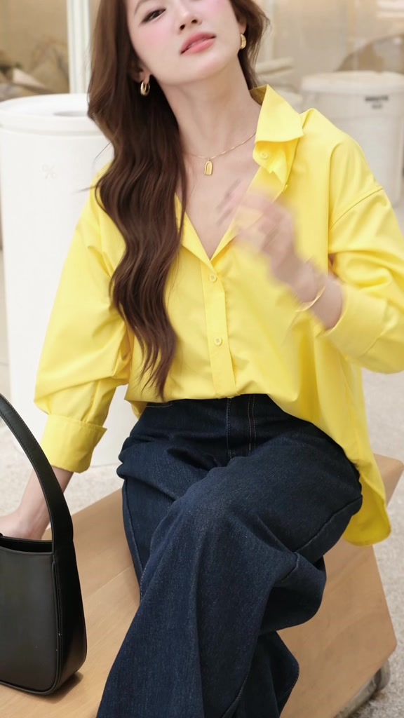 Áo sơ mi nữ GILLEE dáng oversized, sơ mi form rộng vải kate lụa thoáng khí thanh lịch FAS367 | BigBuy360 - bigbuy360.vn