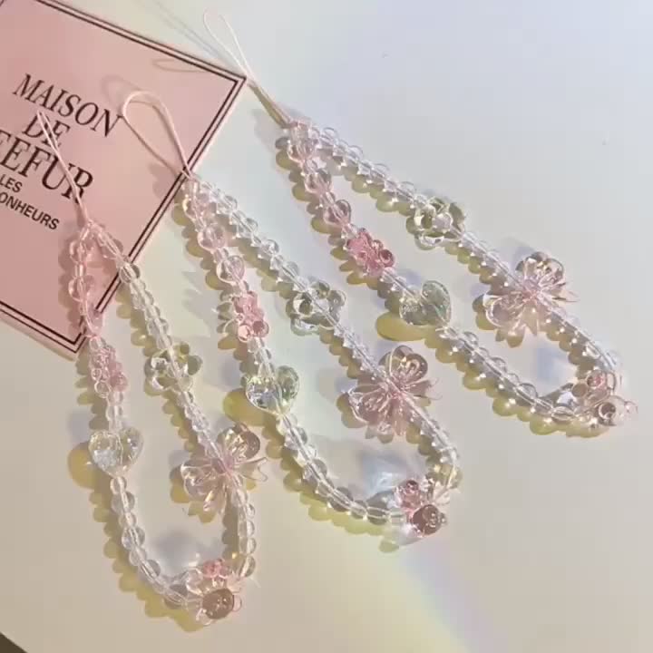 【Elevn】Dây treo điện thoại Hàn Quốc dễ thương Dây đeo điện thoại hình hoa tulip đính hạt pha lê | BigBuy360 - bigbuy360.vn