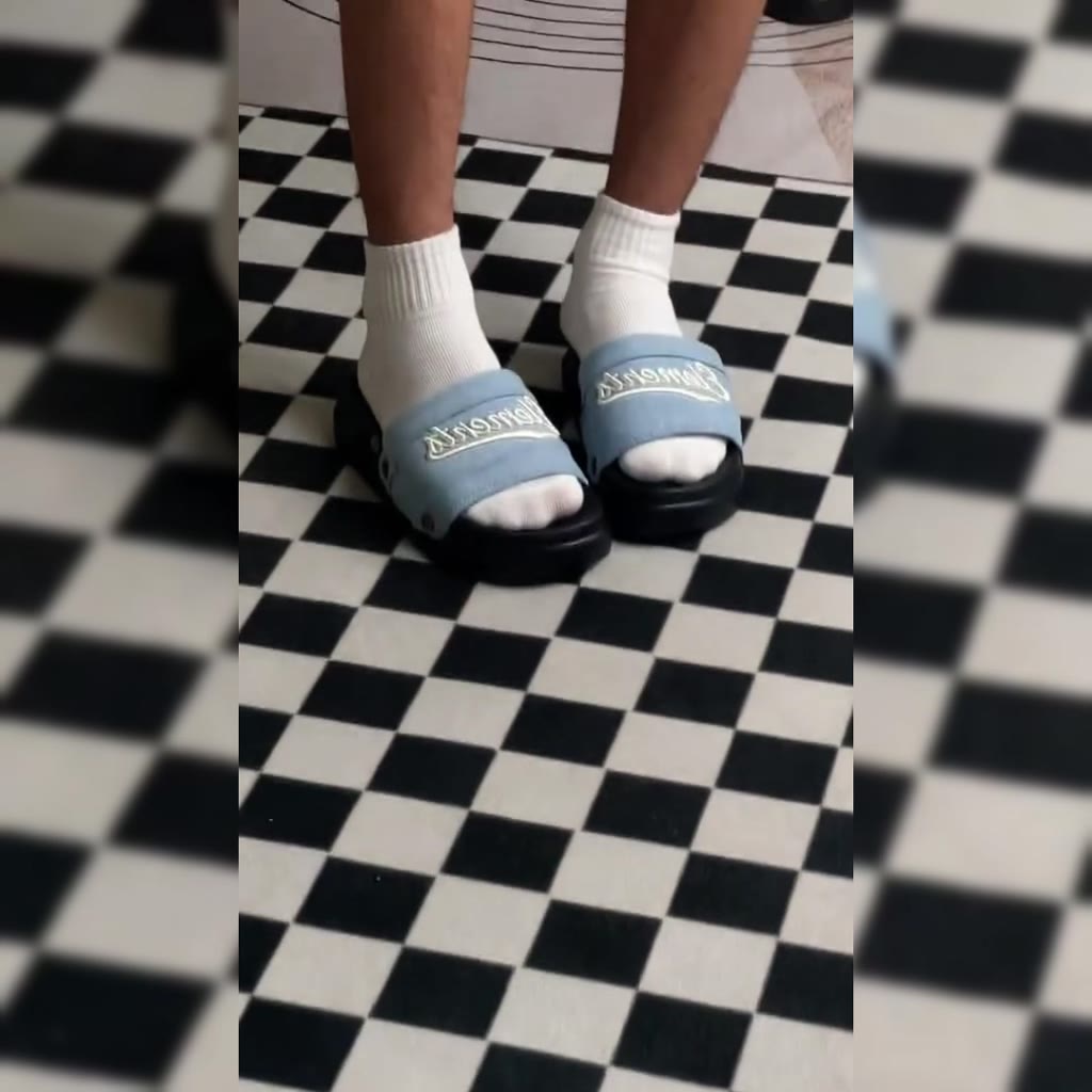 [TẶNG VỚ] E18 - Dép ELements Iconic Denim Unisex chữ thêu - (Slipper) Dép Elements vải jean đế bằng | BigBuy360 - bigbuy360.vn