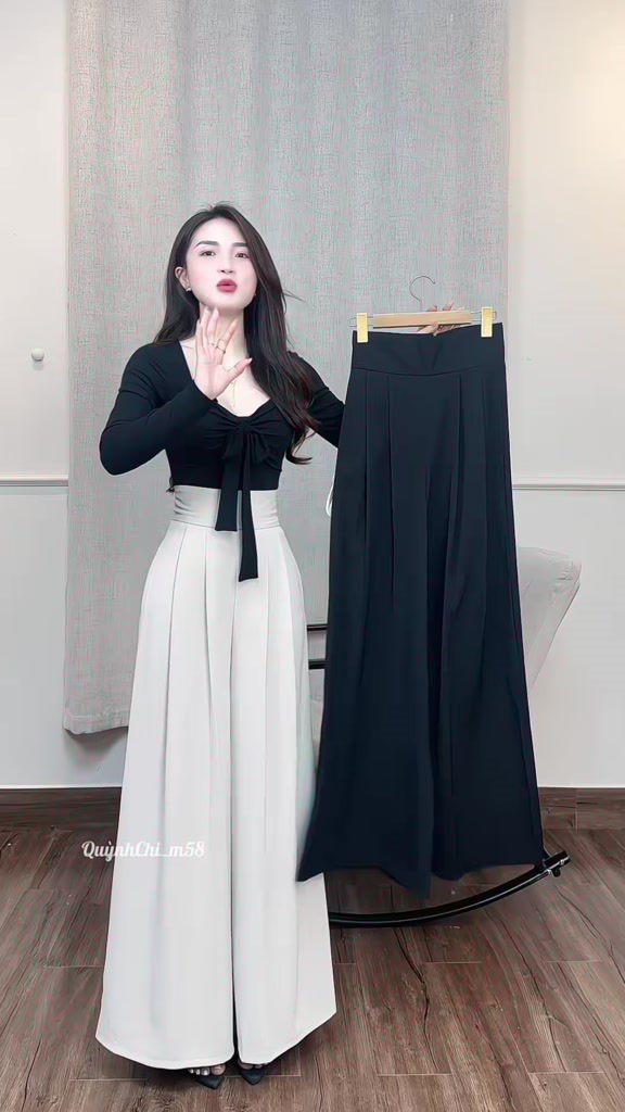 Quần ống váy siêu rộng xếp ly, quần big size kiểu mới gen eo, form đẹp, đi học, đi làm. | BigBuy360 - bigbuy360.vn