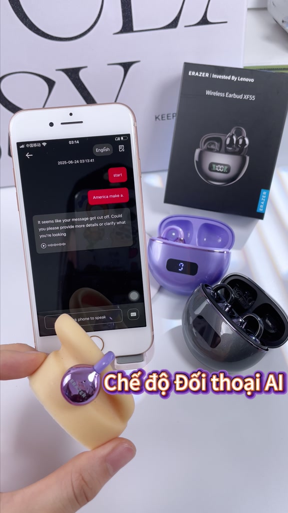 Lenovo ERAZER XF55 Tai Nghe Phiên Dịch AI tai nghe bluetooth 6.0 Dịch 134 ngôn ngữ Tai nghe kẹp tai Dịch thông minh theo thời gian thực Tai nghe Bluetooth không dây Có màn hình LED Âm thanh nổi HiFi Tai nghe không dây dẫn truyền qua xương Có micrô | BigBuy360 - bigbuy360.vn