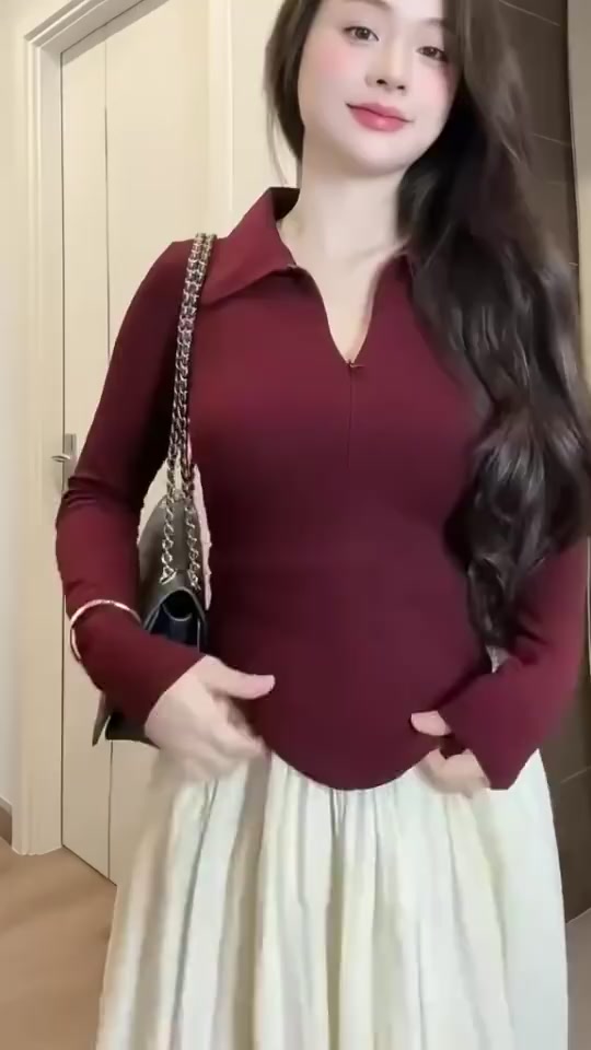 [Mở Bán] Áo Thun Nữ Tay Dài Ôm Body Cổ Bẻ Phối Khoá Kéo Dáng Vạt Bầu Cotton nhuyễn Kenco Sg M2705 | BigBuy360 - bigbuy360.vn