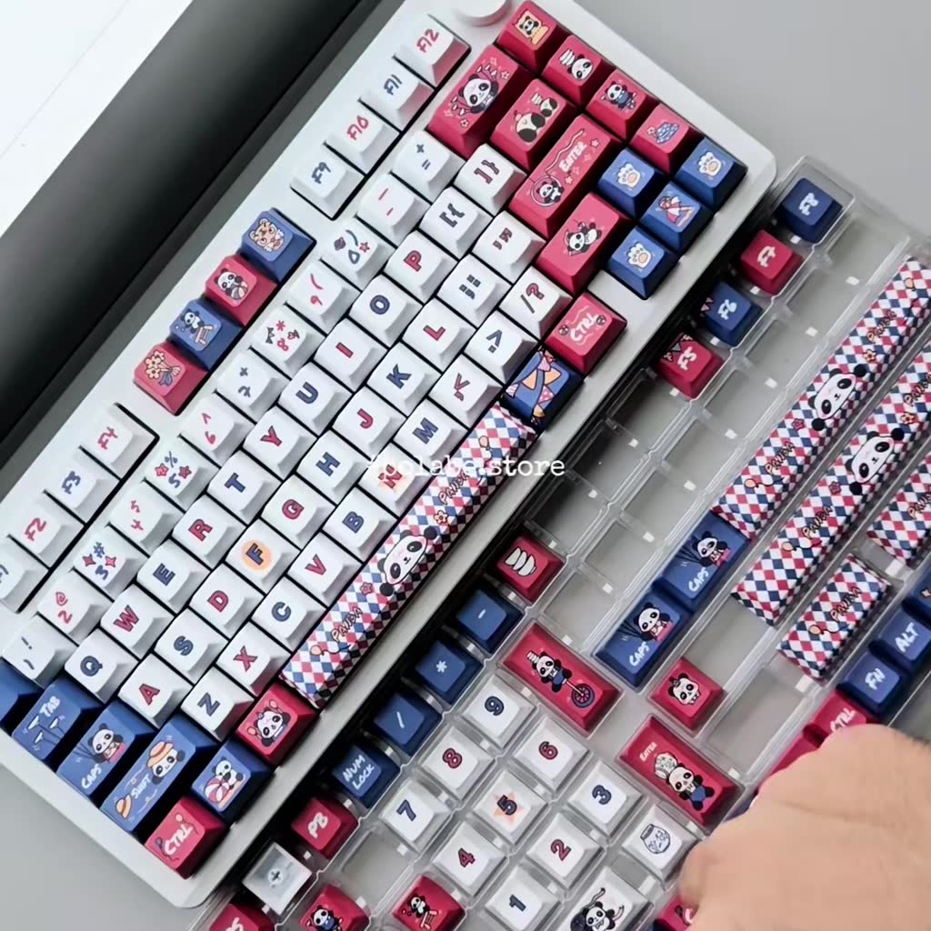 Keycap Panda Acrobatic Cherry Profile bàn phím cơ Polabe Store Keycap gấu trúc caro | BigBuy360 - bigbuy360.vn