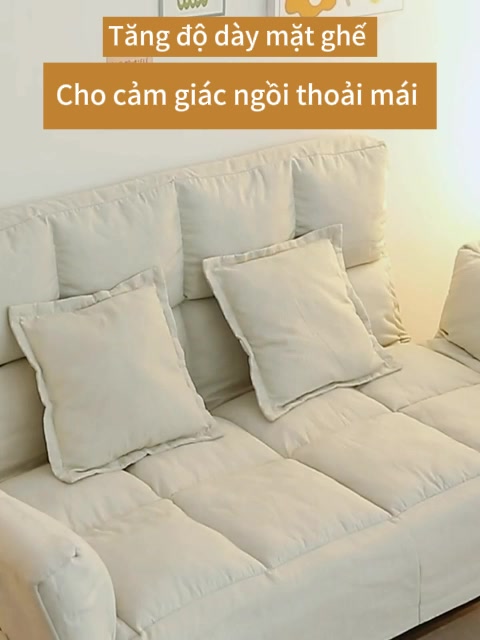 ALVIN Ghế sofa gấp mềm mại và thoải mái có gối chân gỗ chịu được 200KG | BigBuy360 - bigbuy360.vn