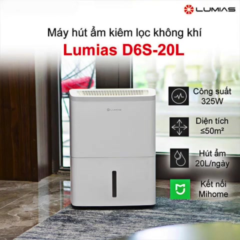 Máy hút ẩm 20L Lumias D6S-20L - 50m² | BigBuy360 - bigbuy360.vn
