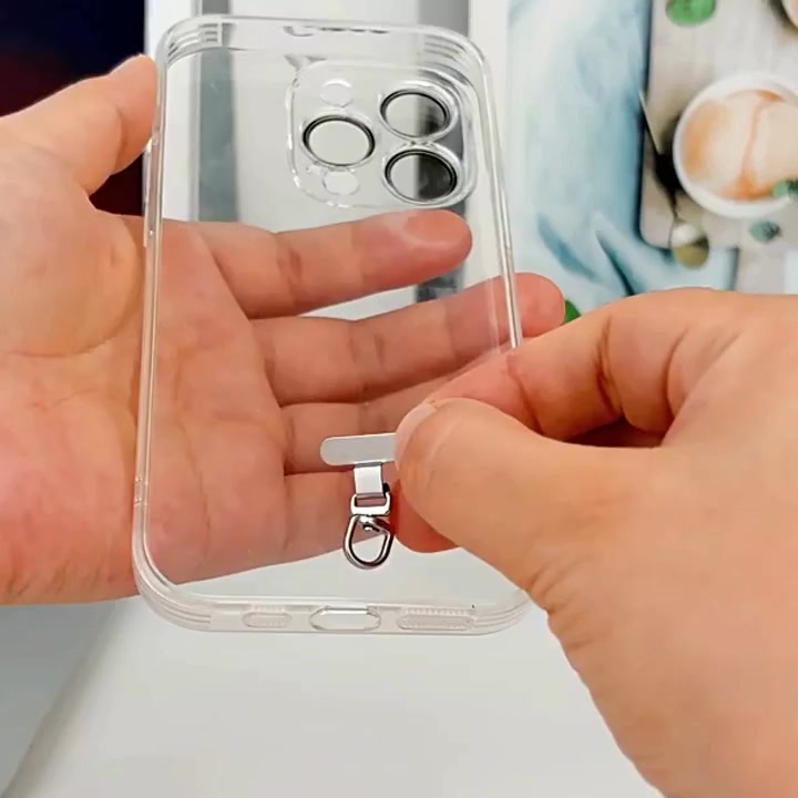 Thẻ treo điện thoại chuyển đổi dây điện thoại bằng nhựa trong suốt thẻ thép không gỉ treo 1 đầu 2 đầu dây xoay 360 độ | BigBuy360 - bigbuy360.vn