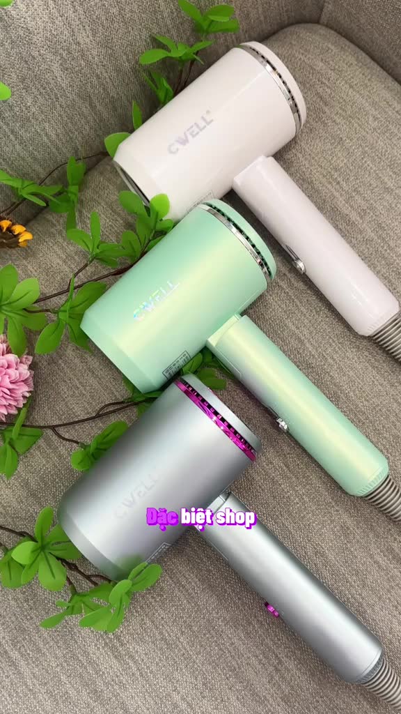 Máy sấy tóc CWell 1800W gập gọn 2 chiều nóng lạnh, 3 chế độ nhiệt, ánh sáng xanh- BẢN NÂNG CẤP C05HD | BigBuy360 - bigbuy360.vn