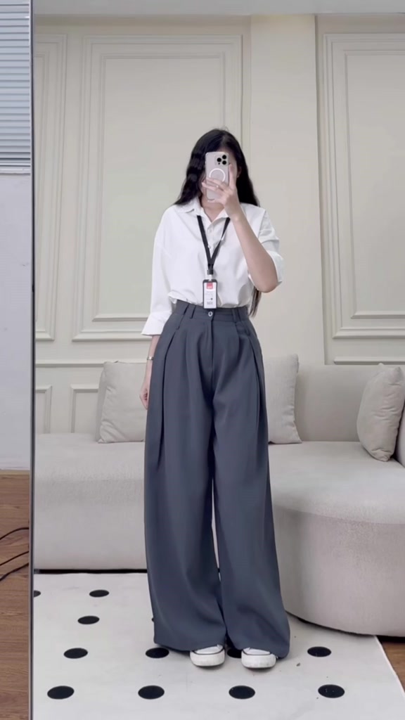 Quần tây ống rộng Hari nữ xếp ly chất GOLD ống rộng dài chùm phủ chân | BigBuy360 - bigbuy360.vn