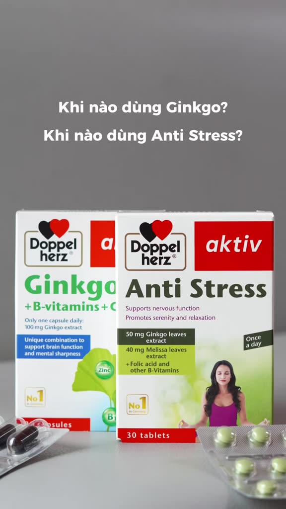 Viên uống bổ não Doppelherz Ginkgo hỗ trợ tăng cường tuần hoàn não và cải thiện trí nhớ (Hộp 30 viên) | BigBuy360 - bigbuy360.vn