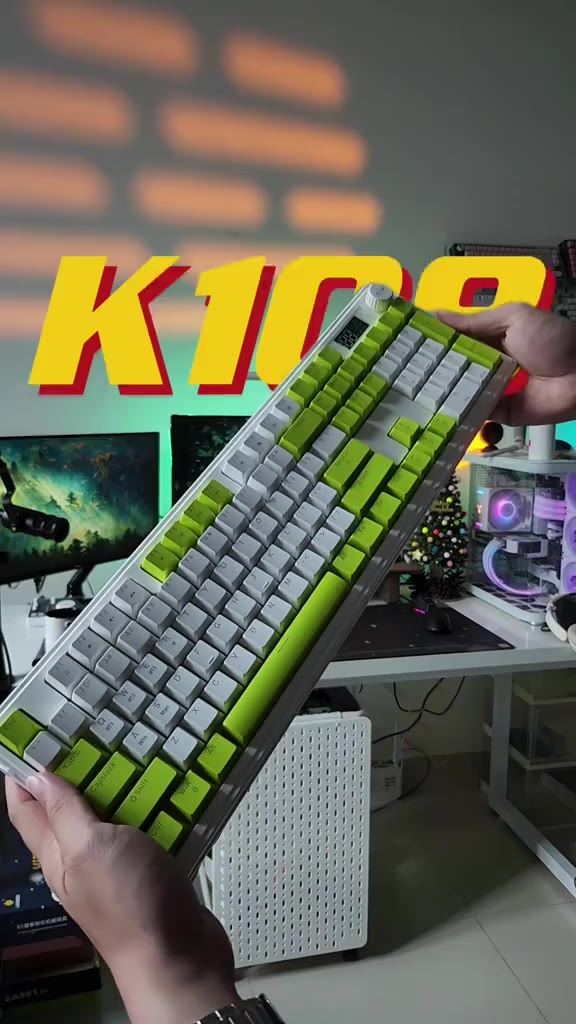 Bàn phím cơ không dây ATAS K108 3 Mode - LED RGB - Có Hot-swap - Pin 4000mah - Màn hình LED | BigBuy360 - bigbuy360.vn