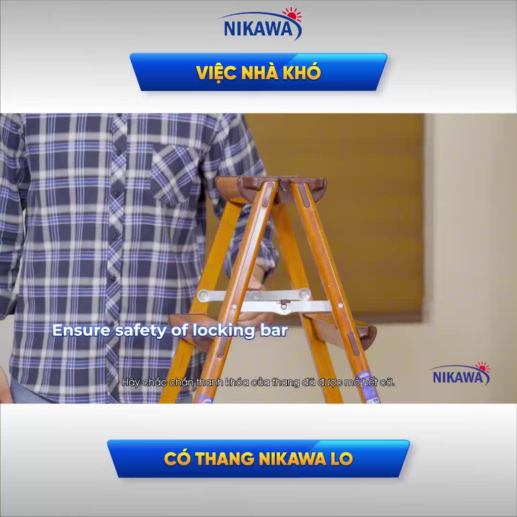 Thang nhôm chữ A NIKAWA NKD-06 gấp gọn 6 bậc chiều cao 1,6m, nhập khẩu Nhật Bản, bảo hành 18 tháng | BigBuy360 - bigbuy360.vn