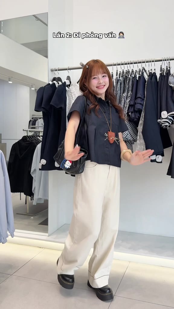 Set denim nữ THE C.I.U, áo sơ mi tay ngắn phối quần giả váy – Kaia Shirt & Kaia Skirt | BigBuy360 - bigbuy360.vn
