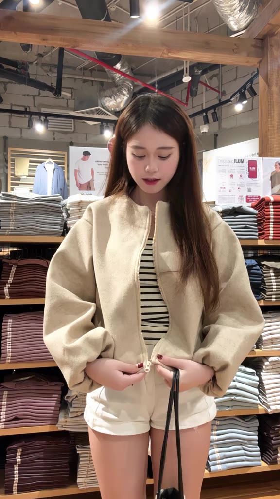 Áo Khoác Bomber Dạ Nữ Ngắn Basic – Form Rộng, Chất Dạ Dày Đẹp, Thiết Kế Khóa Kéo Hàn Quốc MA263 | BigBuy360 - bigbuy360.vn