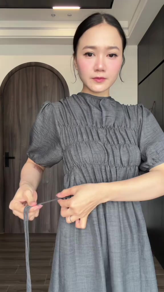 Đầm Tay Bồng Phối Dây Rút Chất Bông Gãy Dáng Dài, Váy Thiết Kế Kiểu Dáng Thanh Lịch Nữ Tính Hiện Đại D176 CEBA BOUTIQUE | BigBuy360 - bigbuy360.vn