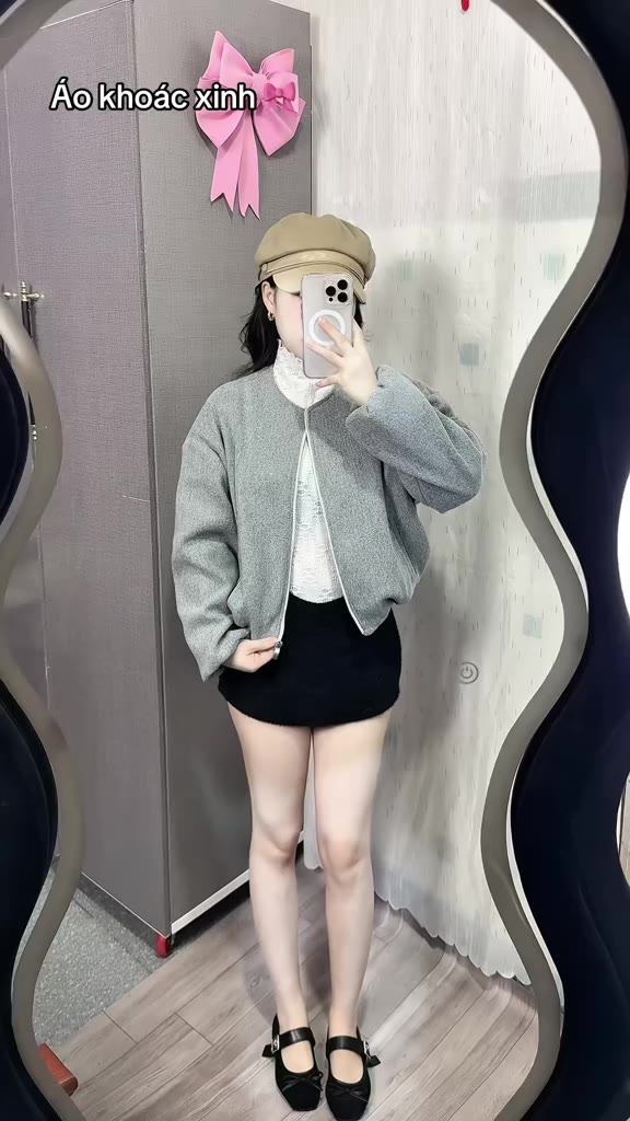 (Hàng QC L1 sẵn) Áo Khoác Dạ Bomber Nữ Dáng Ngắn Basic Khóa Kéo Thời Trang Hàn Quốc Cao Cấp Mùa Thu Đông Kime TOP | BigBuy360 - bigbuy360.vn