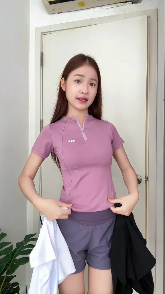 Video S96N — Set tập gym nữ áo lưới, quần 2 lớp