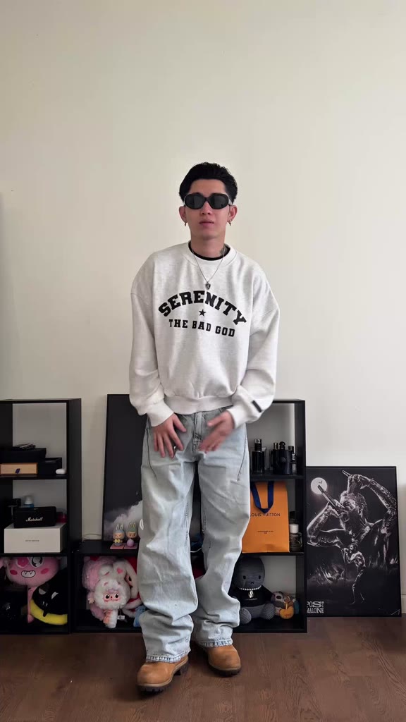 Set bộ THE BAD GOD Sweater Star Serenity Chất Liệu Nỉ Nhung Mềm Mịn Dày Dặn Ấm Áp Dễ Phối Đồ | BigBuy360 - bigbuy360.vn
