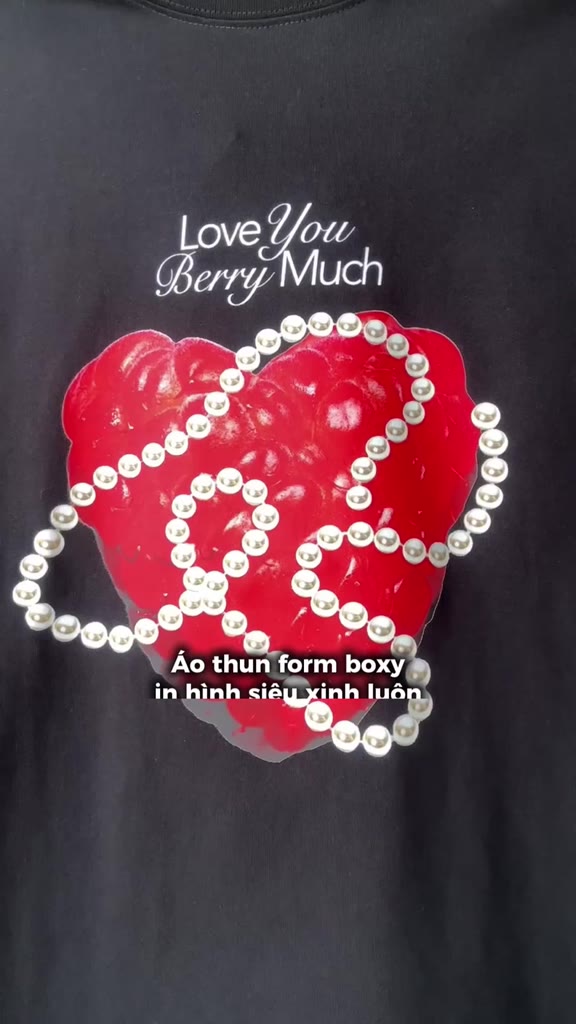 Áo Thun Unisex Amorex Love You Berry Much Chất Cotton 250gsm Cao Cấp, Form Boxy Rộng Rãi | BigBuy360 - bigbuy360.vn