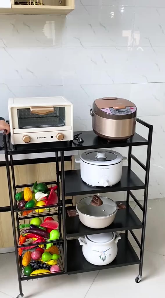 Kệ Để Đồ Nhà Bếp Kệ Đựng Đồ Nhiều Tầng 【100% sắt 】Kệ bếp Có thể chịu được 500kg | BigBuy360 - bigbuy360.vn