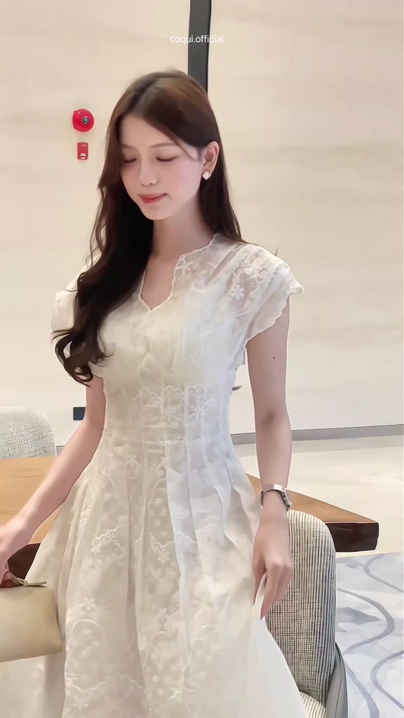 Đầm tiểu thư dự tiệc dáng dài AUDREY DRESS - COQUI, Váy trắng dáng dài nhẹ nhàng tùng xòe nhẹ tôn dáng đi chơi đi tiệc | BigBuy360 - bigbuy360.vn