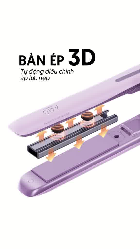 Máy duỗi tóc ép thẳng AKIO tạo kiểu thẳng xoăn có ion âm, đèn hồng ngoại bảo vệ tóc tối đa | BigBuy360 - bigbuy360.vn