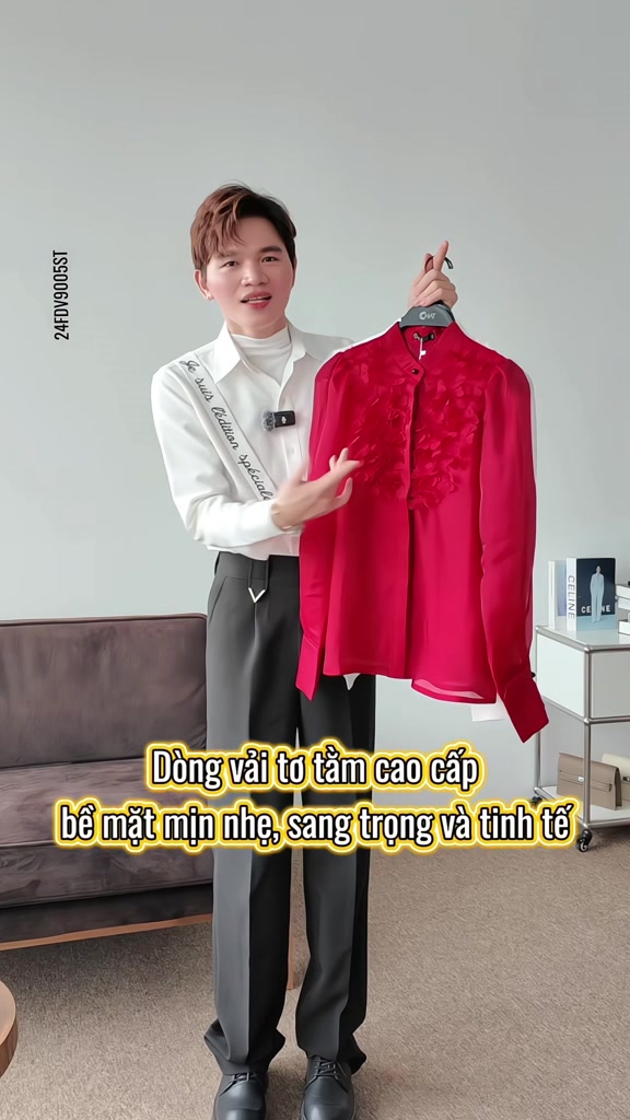 Áo Sơ Mi Nữ 𝐂𝐂𝐇𝐀𝐓 Dáng Suông Đính Hoa Lazer Chất Liệu Voan Cao Cấp 24FDV9005ST | BigBuy360 - bigbuy360.vn