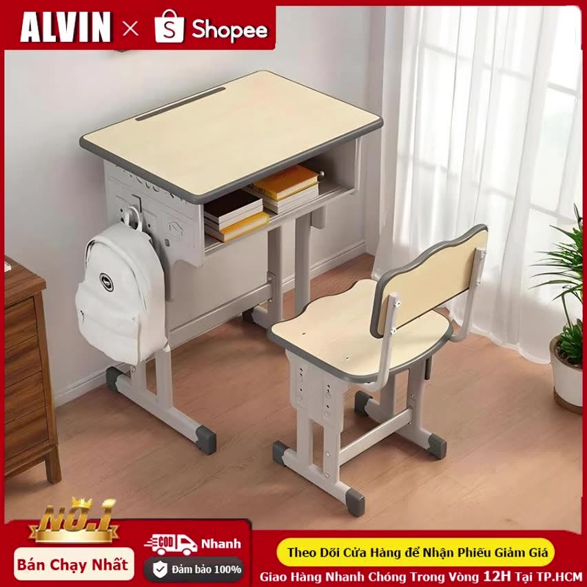 ALVIN Bàn Học Sinh Thông Minh，bộ bàn ghế Có Ngăn Kéo Bàn Viết bàn học chống gù điều chỉnh chiều cao | BigBuy360 - bigbuy360.vn