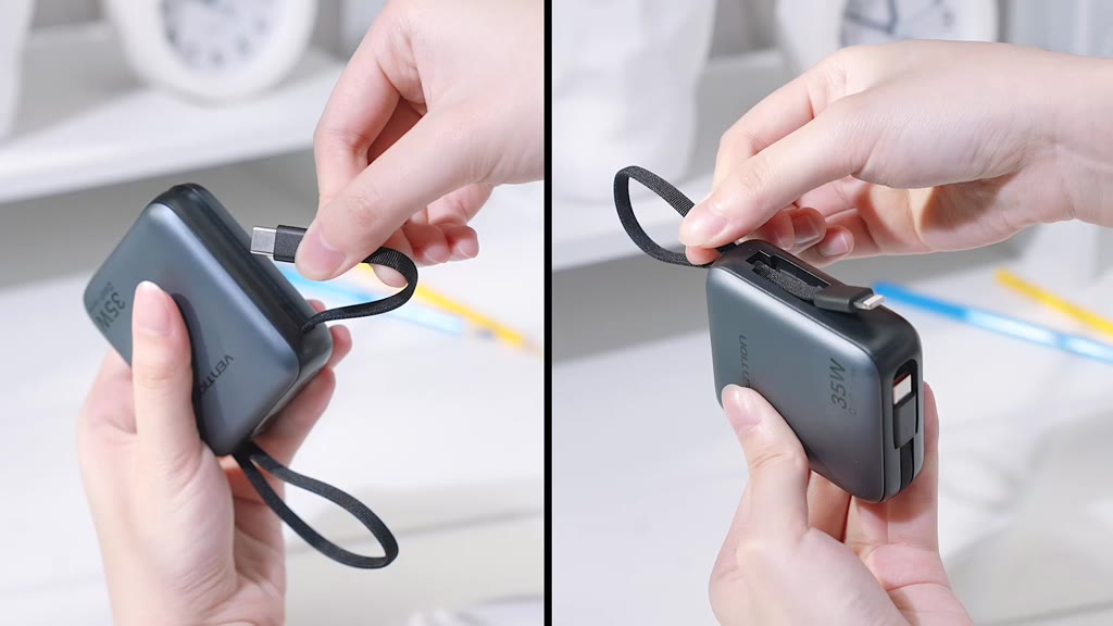 Sạc Dự Phòng 10000mAh 35W Vention Tích Hợp Cáp USB-C & Light Hỗ Trợ PD Thiết Kế Nhỏ Gọn Dễ Mang Theo | BigBuy360 - bigbuy360.vn