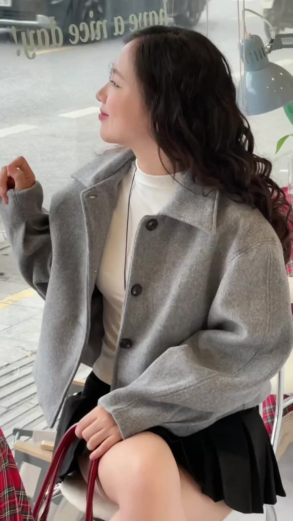 Áo Khoác Dạ Nữ Croptop Túi Chéo Trẻ Trung Mùa Thu Đông, Áo Khoác Nữ Mùa Đông Dáng Ngắn Dày Dặn - 29feb.closet - A351 | BigBuy360 - bigbuy360.vn