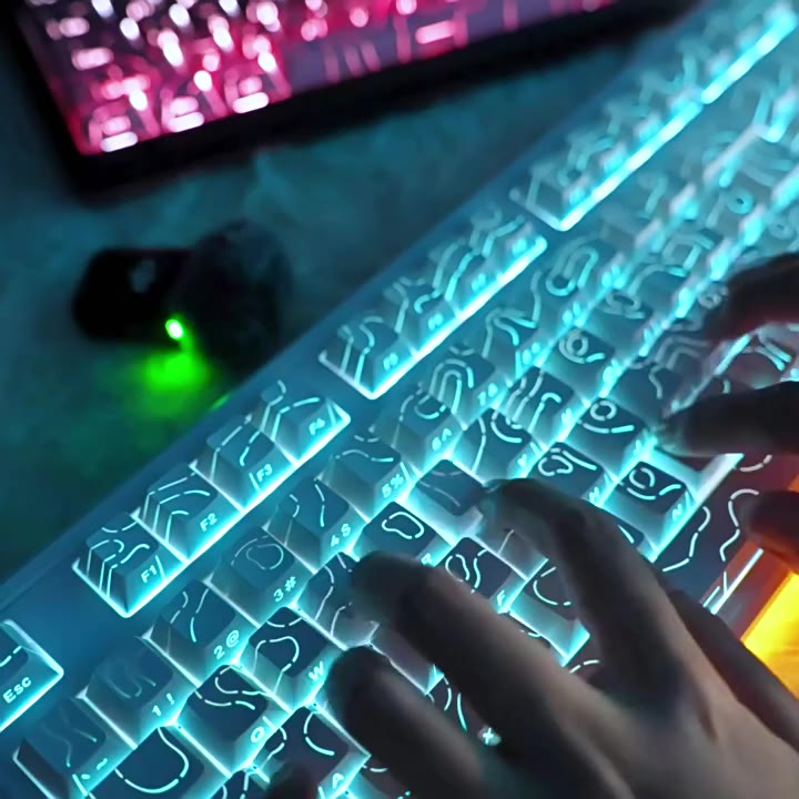 Keycap Contour Full Phím | Hoạ Tiết Đường Viền Topographic, Xuyên Led Đẹp | Profile Cherry 134 Nút | BigBuy360 - bigbuy360.vn
