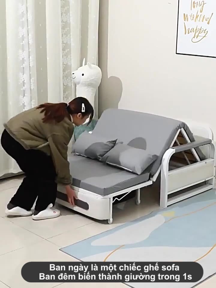ALVIN Giường sofa gấp gọn có khung thép và nhiều kích thước khác nhau | BigBuy360 - bigbuy360.vn